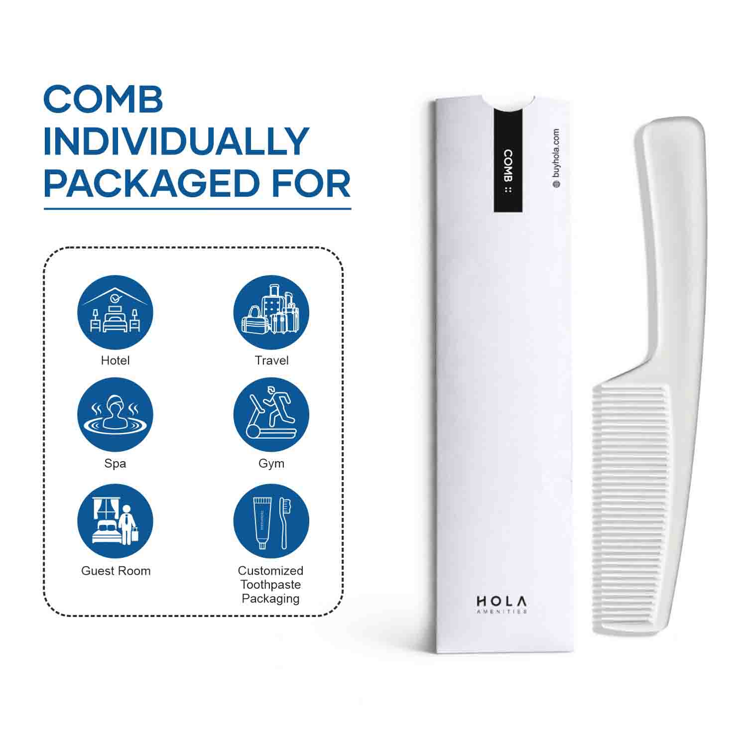 Hotel Amenities Comb for Guest Kits and Travel Comb Hotel Use