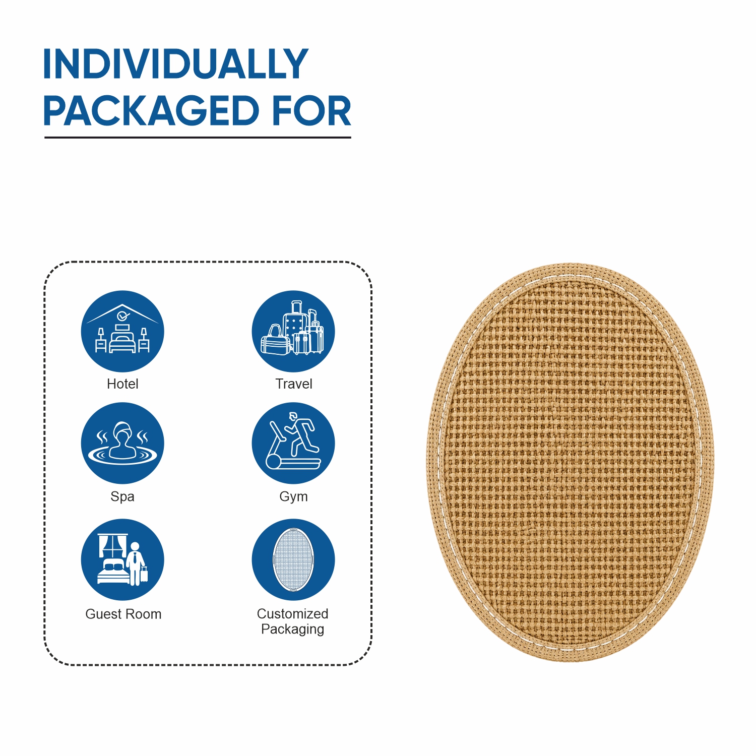 HOLA hotel loofah for guest rooms, spa, travel and hotel amenities