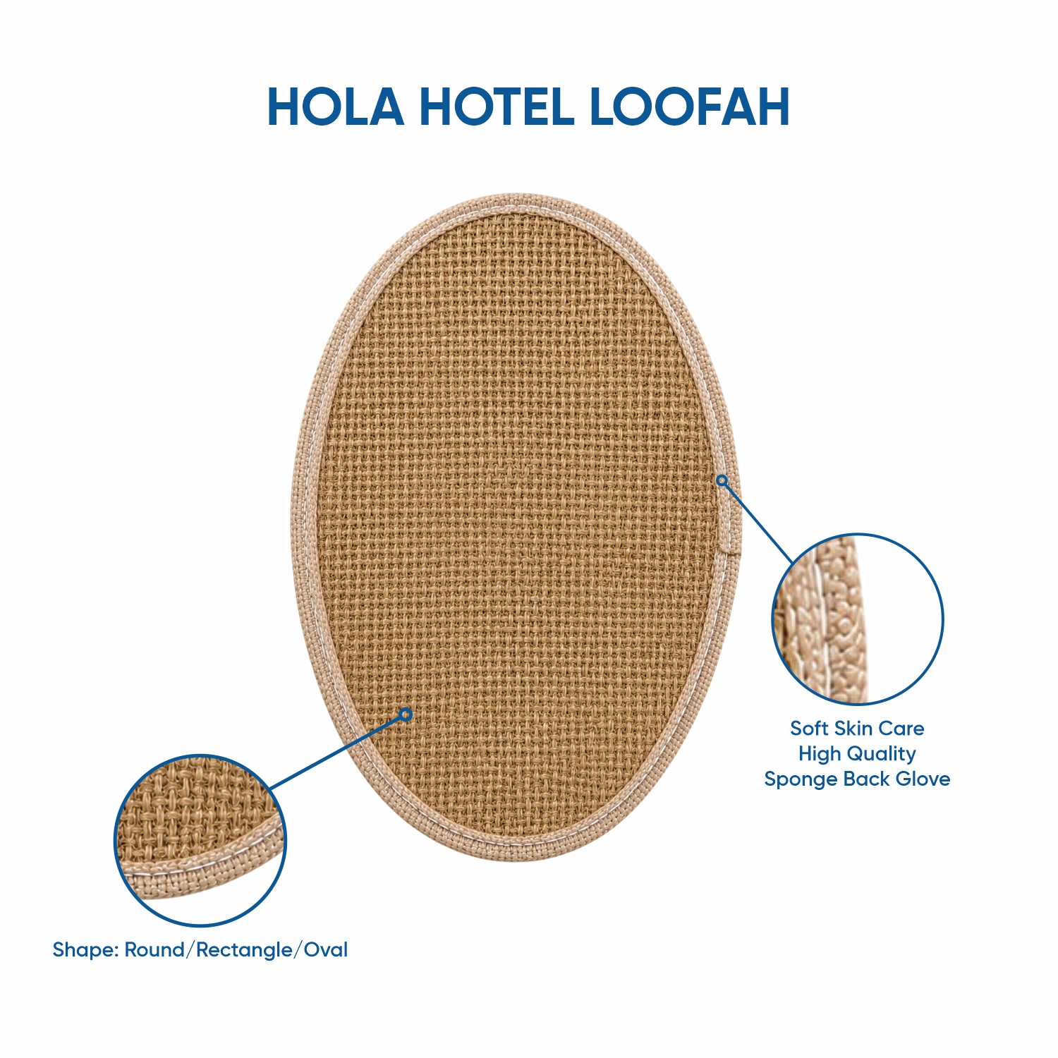 HOLA hotel loofah for soft skin care and guest bathroom amenities