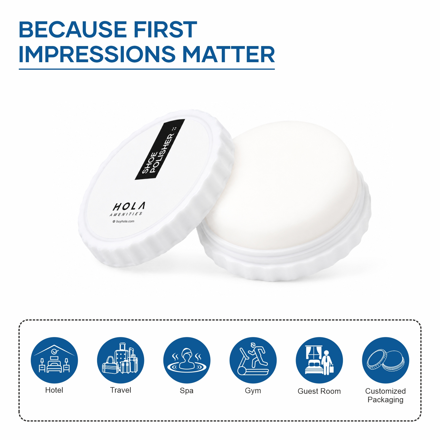 HOLA hotel shoe shiner sponge for travel-ready guest room amenities