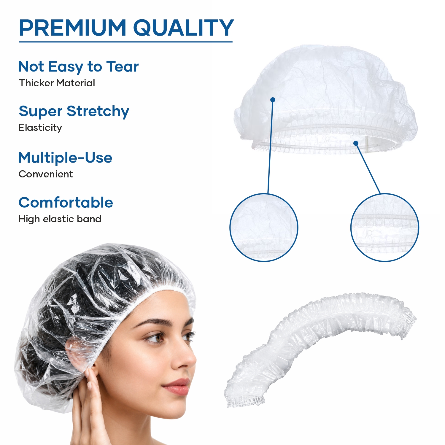 HOLA hotel shower cap size guide for waterproof bath amenities and guest use