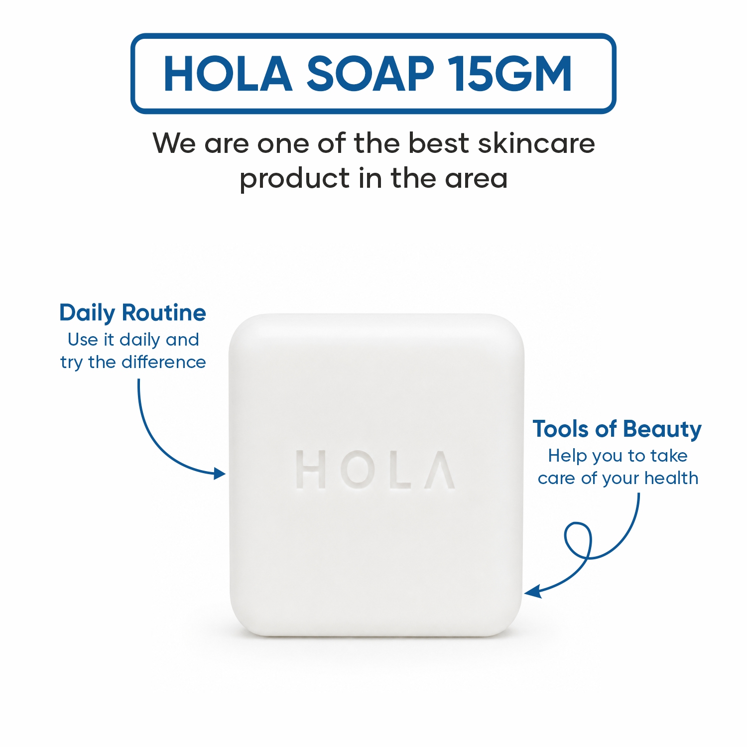 Square Hotel Soap 15gm by HOLA for hotel toiletries kits, guest rooms, travel kits and hospitality use