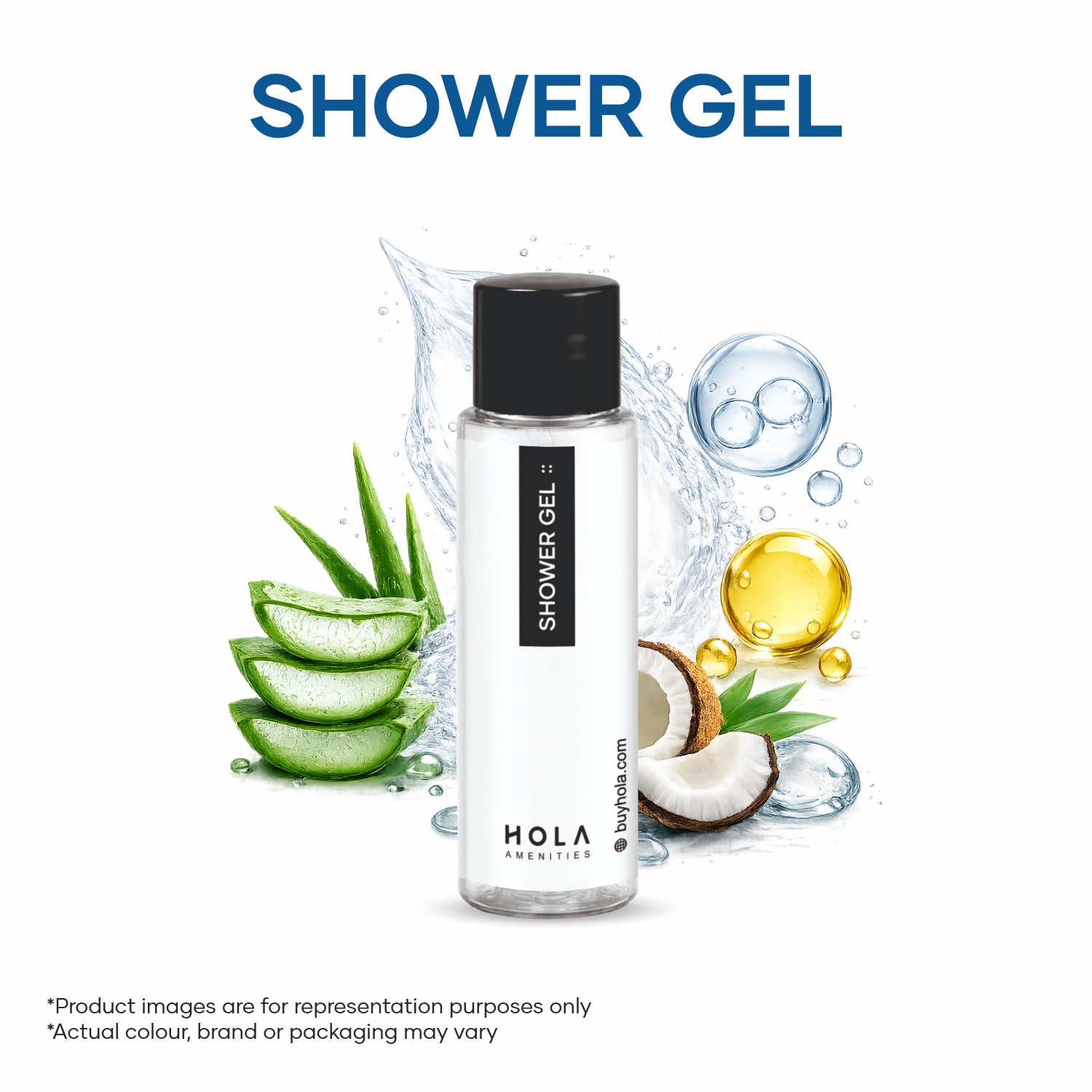 HOLA Travel Size Shower Gel 30ml hotel body wash for guest rooms and bathroom amenities