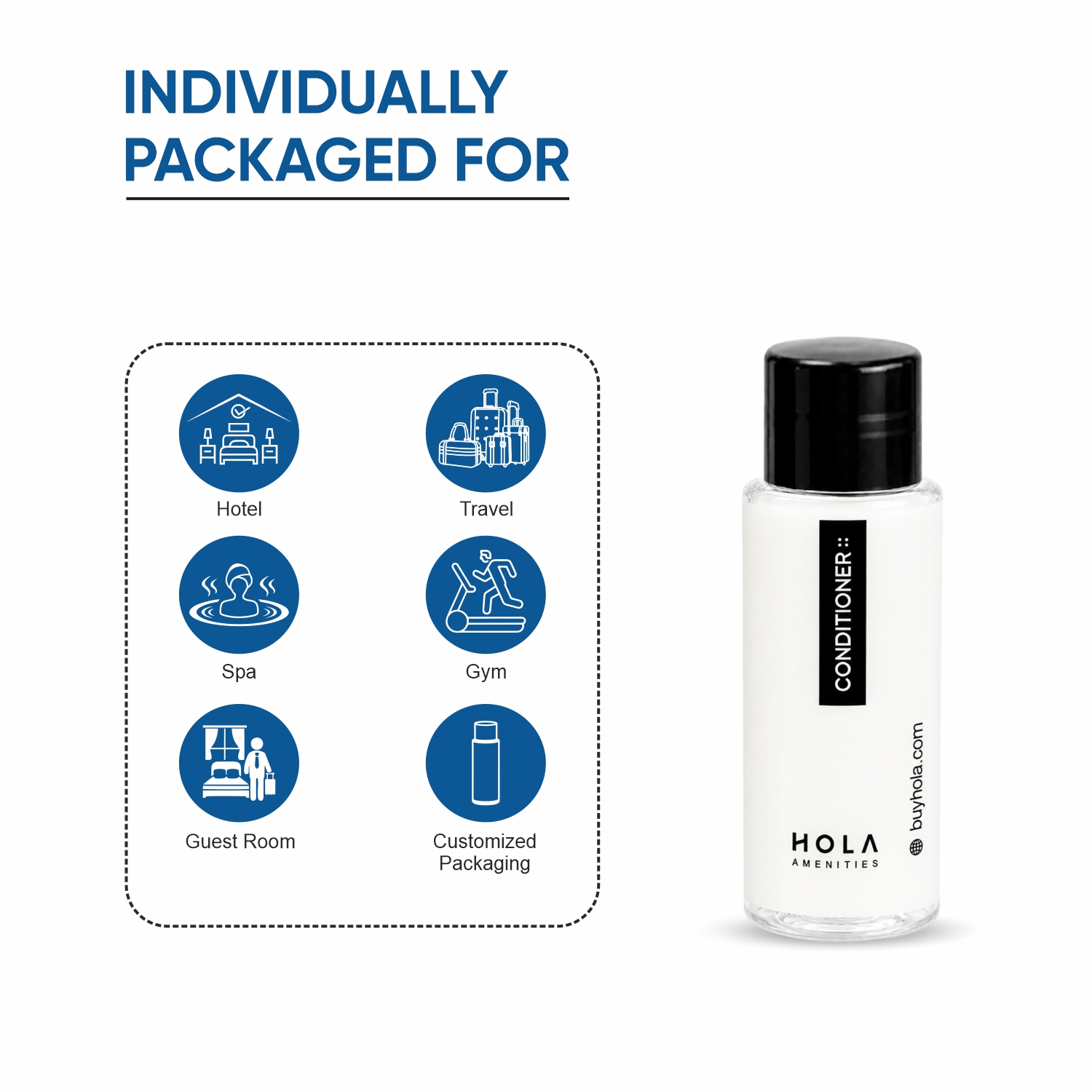 HOLA Guest Room Toiletries Hotel Shower Gel 30ml for hotels, resorts and hospitality bathrooms