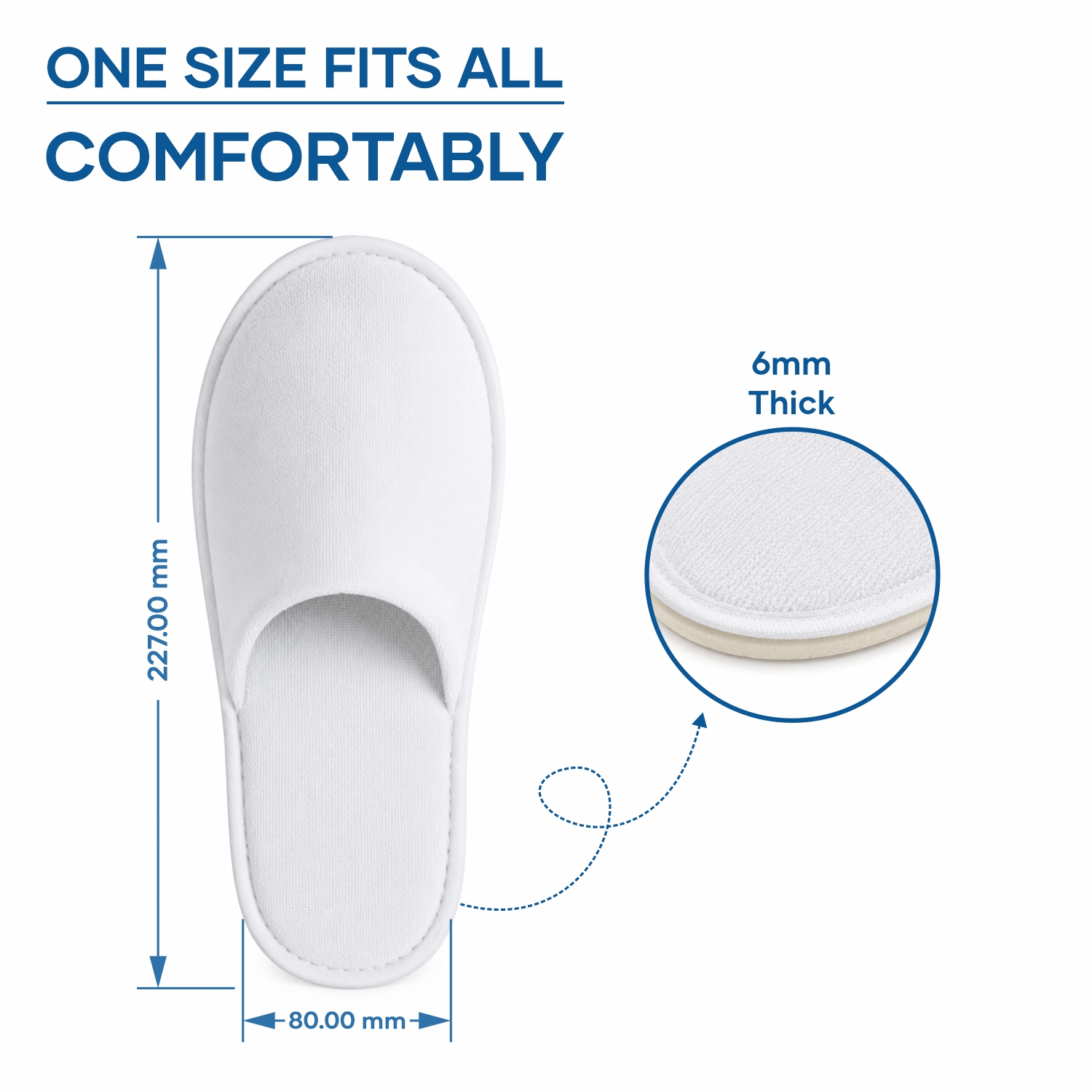 Hotel room slippers for hotel, travel, spa, gym, guest room and customized packaging