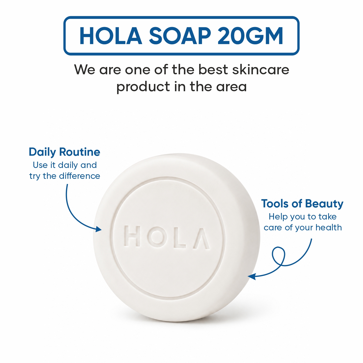 Round Hotel Soap 20gm by HOLA for hotel toiletries, guest rooms, travel kits and hospitality use