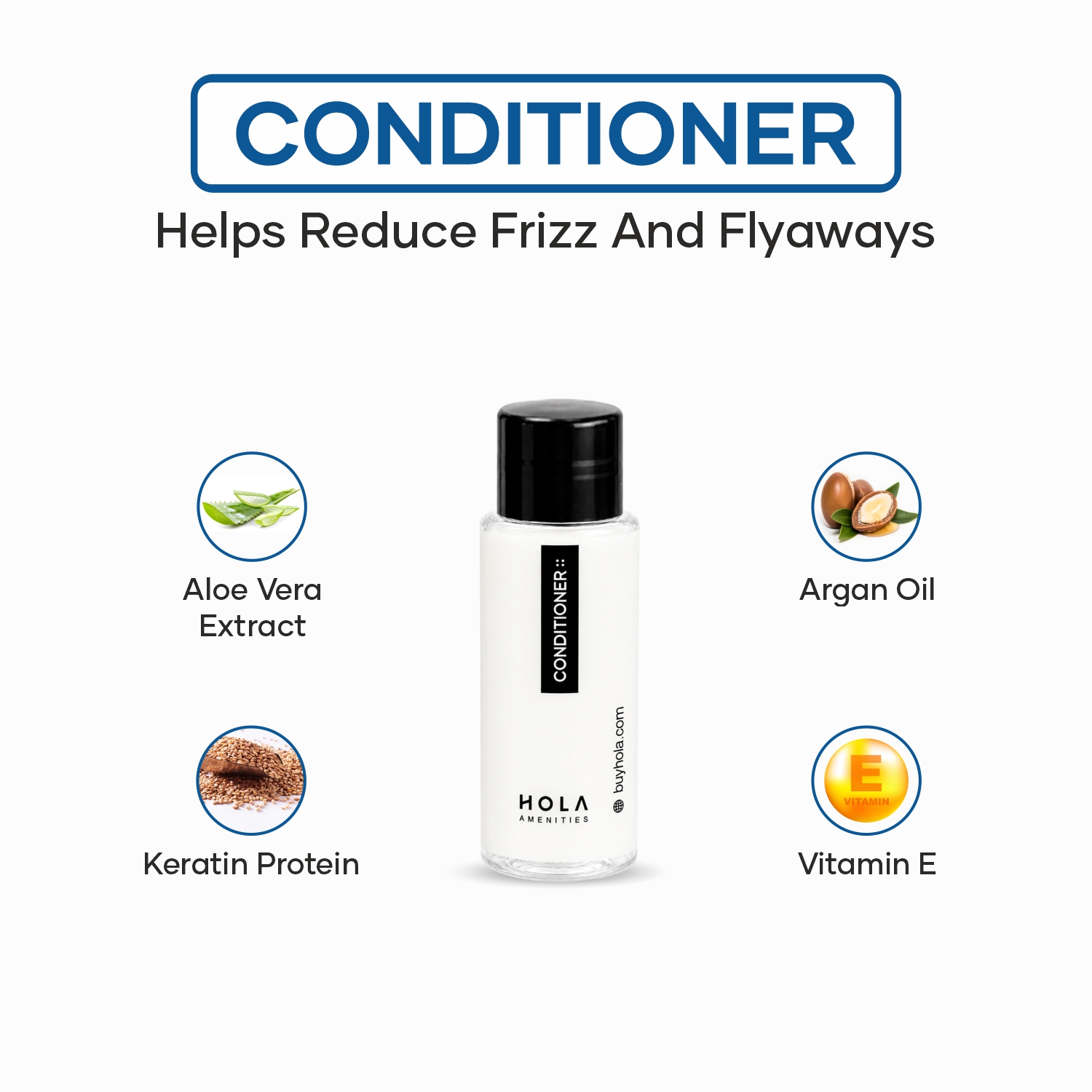 Travel size Hotel Conditioner for hotel amenities and toiletries by HOLA Amenities